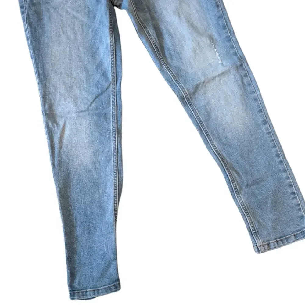 JUSTICE 14 PLUS Distressed Stretchy Mid-Rise Denim Jeggings Jeans